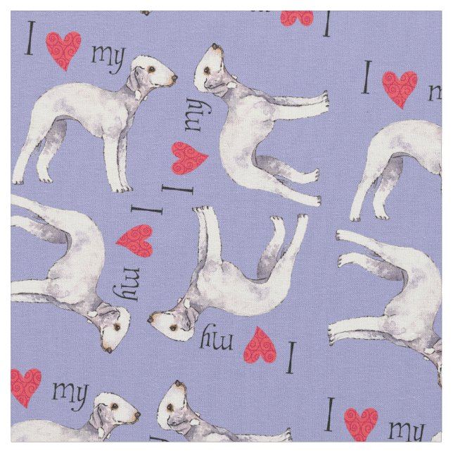 Tissu I Love my Bedlington Terrier (Fermer)