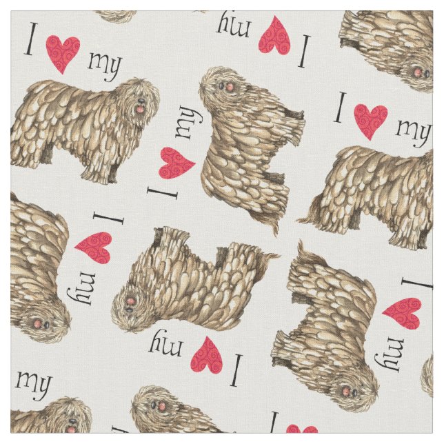 Tissu I Love my Bergamasco (Fermer)