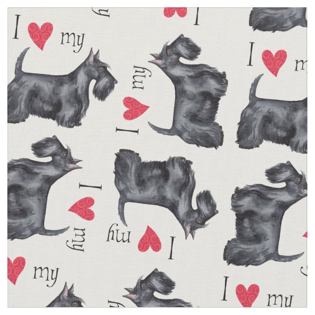 Tissu I Love my Scottish Terrier (Fermer)