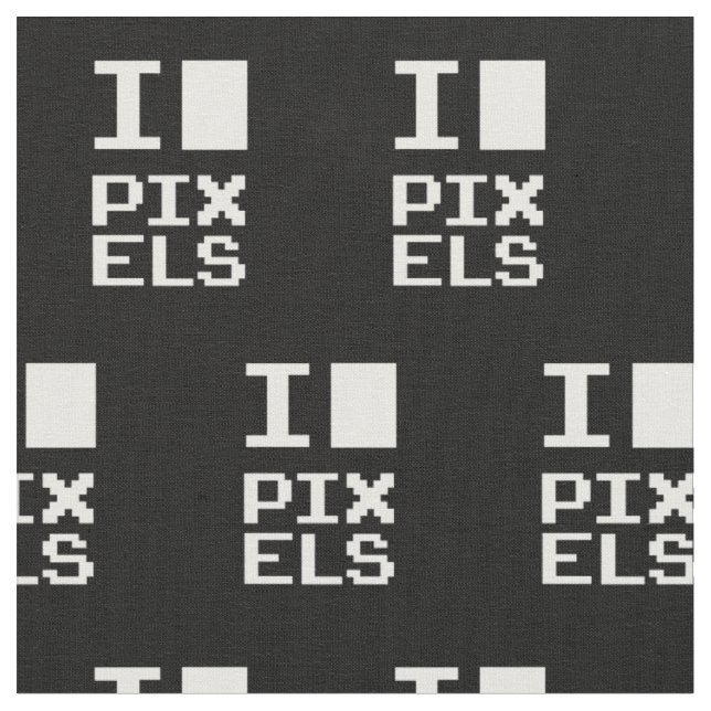 Tissu I Love Pixels, design geek, art des pixels (Fermer)