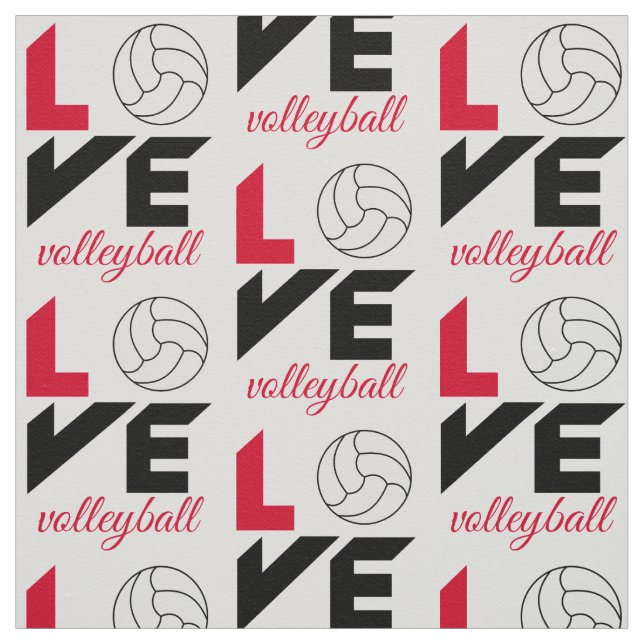 Tissu I Love volleyball (Échantillon)
