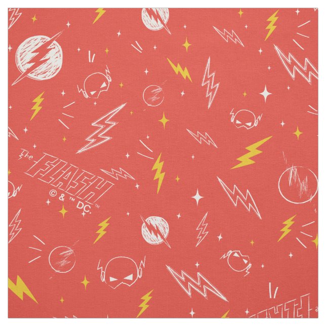 Tissu Icône de la foudre Flash et motif doodle (Échantillon)