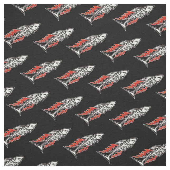 Tissu Icône tribale de requin 2 Motif (Échantillon)