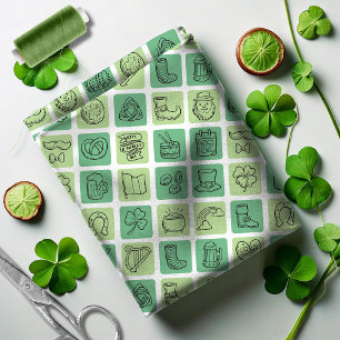 Tissu Icônes dessinées à la main de la Saint-Patrick ID6