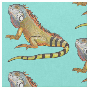 Tissu iguane vert