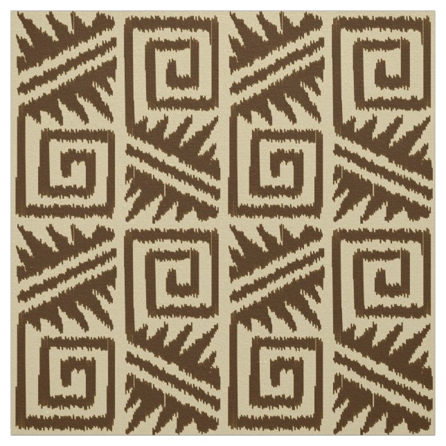 Tissu Ikat Aztec - Brown et beige (Échantillon)