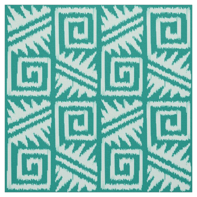 Tissu Ikat Aztec - Vert marin (Échantillon)