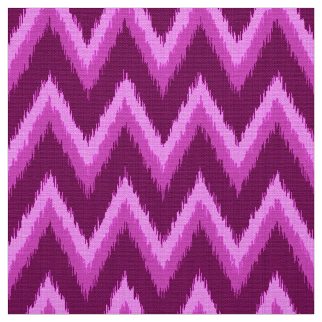 Tissu Ikat Chevron Stripes - Améthyste violet et violet (Échantillon)