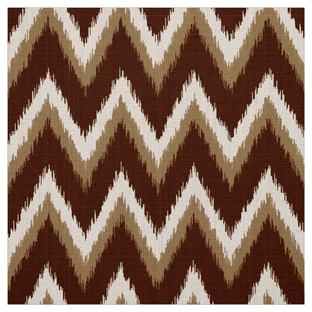 Tissu Ikat Chevron Stripes - Chocolat Brown & Beige (Échantillon)