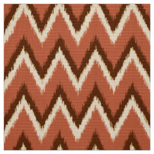 Tissu Ikat Chevron Stripes - Rust, Brown et beige