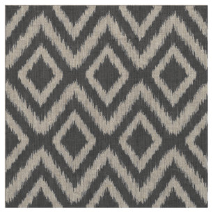 Tissu Ikat Chevron, tribu de Charcoal Grey