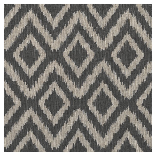 Tissu Ikat Chevron, tribu de Charcoal Grey (Échantillon)