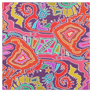 Tissu ikat doodle rouge