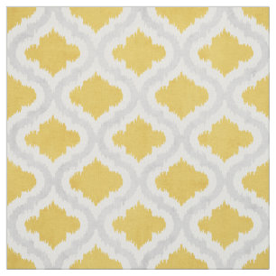 Tissu Ikat gris mou motif marocain