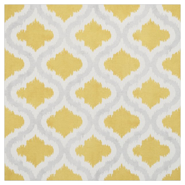 Tissu Ikat gris mou motif marocain (Échantillon)