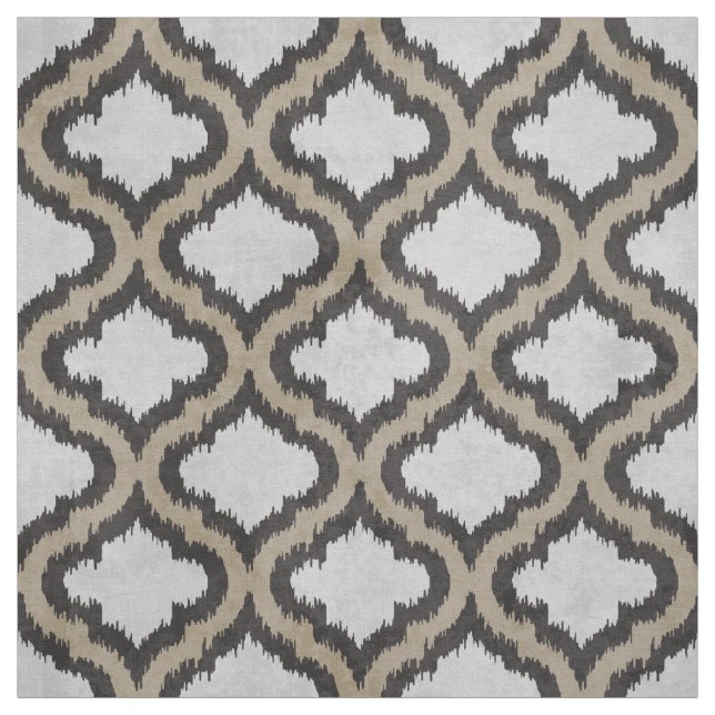 Tissu Ikat marocain gris beige neutre (Échantillon)