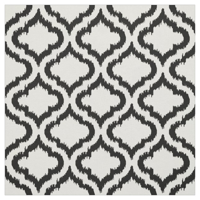 Tissu Ikat marocain noir et blanc (Échantillon)