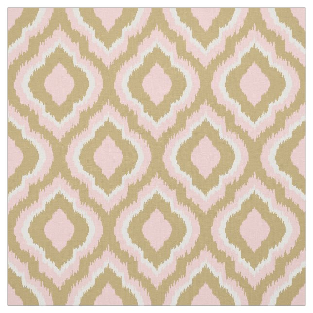 Tissu Ikat marocain rose et or (Échantillon)