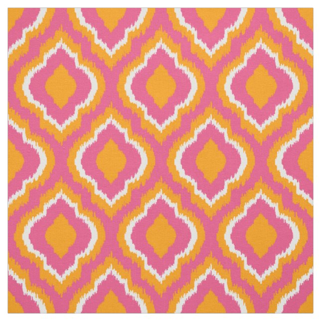 Tissu Ikat marocain rose et orange (Échantillon)