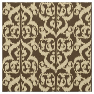 Tissu Ikat Moorish Damask - chocolat et bronzage