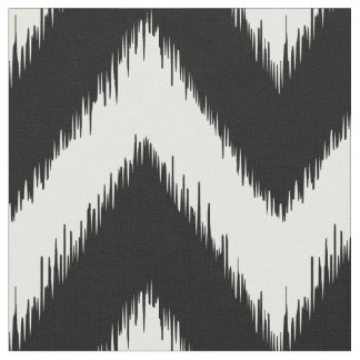Tissu Ikat noir et blanc Chevron