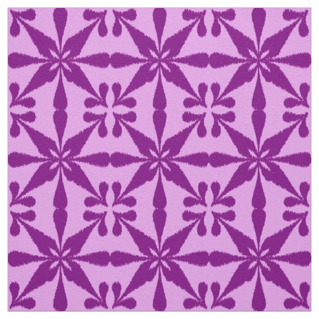 Tissu Ikat Star Motif - Violet et orchidée (Échantillon)