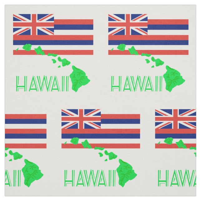 Tissu Îles Hawaï Et Drapeau (Échantillon)