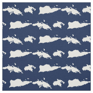 Tissu Îles Vierges américaines - Navy & White Fabric