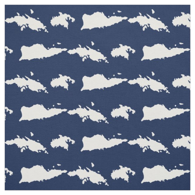 Tissu Îles Vierges américaines - Navy & White Fabric (Échantillon)