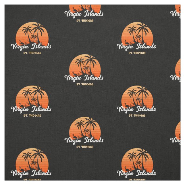 Tissu Îles Vierges américaines St. Thomas USVI Palmiers  (Échantillon)