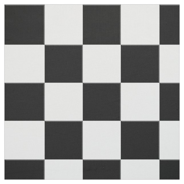 Tissu Illusion noire et blanche de bord de damier (Échantillon)