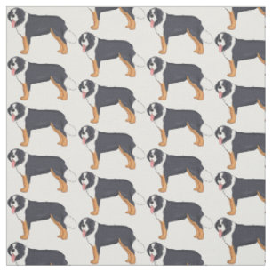 Tissu Illustration bernoise d'un chien de montagne