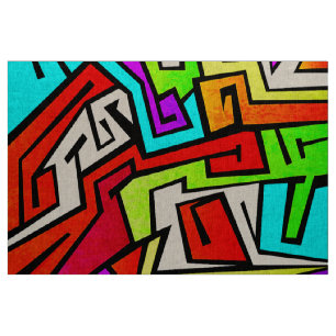 Tissu Illustration colorée de graffiti