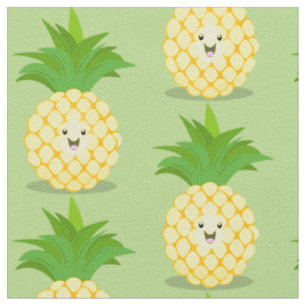 Tissu Illustration d'ananas mignon