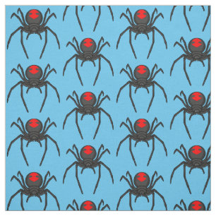 Tissu Illustration d'araignée noire effrayante