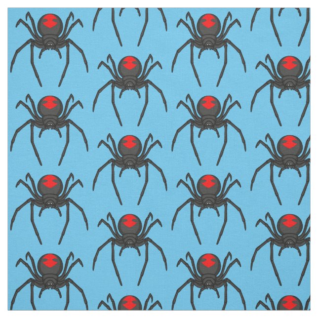 Tissu Illustration d'araignée noire effrayante (Échantillon)