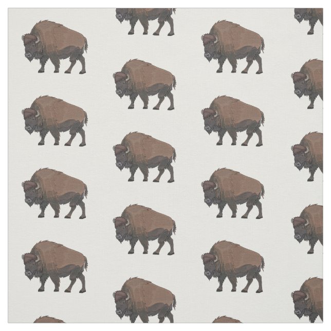 Tissu Illustration de bison (Échantillon)