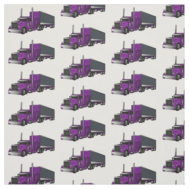 Tissu Illustration de camion semi-remorque (Échantillon)