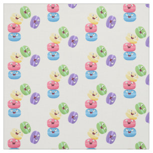 Tissu Illustration de caricature de macarons marrant mig