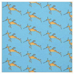 Tissu Illustration de cartoon de dragon de mer branchu