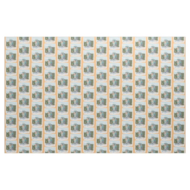 Tissu Illustration de château coloré (Yard)