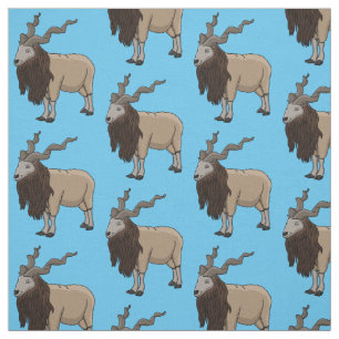 Tissu Illustration de chèvre Markhor en dessin animé 