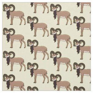 Tissu Illustration de chèvre mouflon