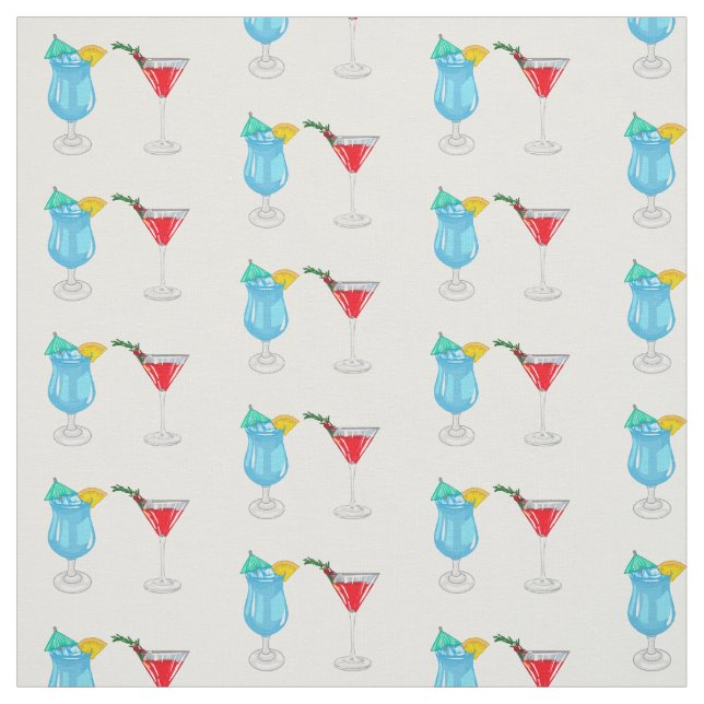 Tissu Illustration de cocktail (Échantillon)