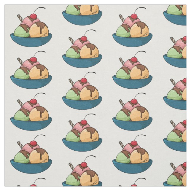 Tissu Illustration de crème glacée (Échantillon)