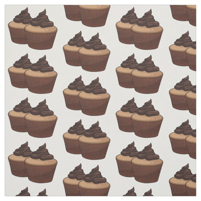 Tissu Illustration de Cupcake (Échantillon)