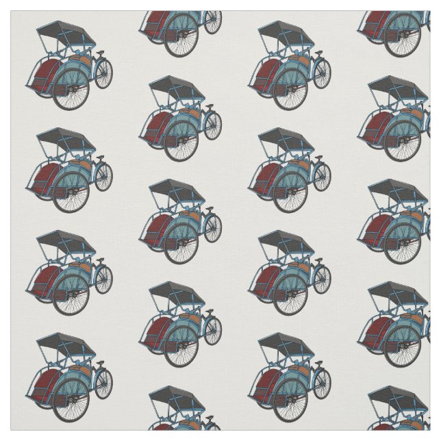 Tissu Illustration de cyclo-pousse (Échantillon)