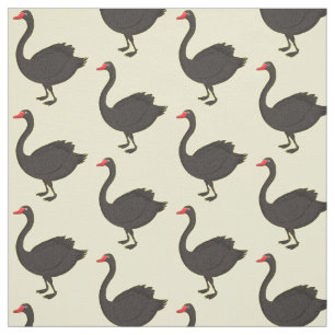Tissu Illustration de cygne noir