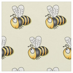 Tissu Illustration de dessin animé d'abeilles joyeux
