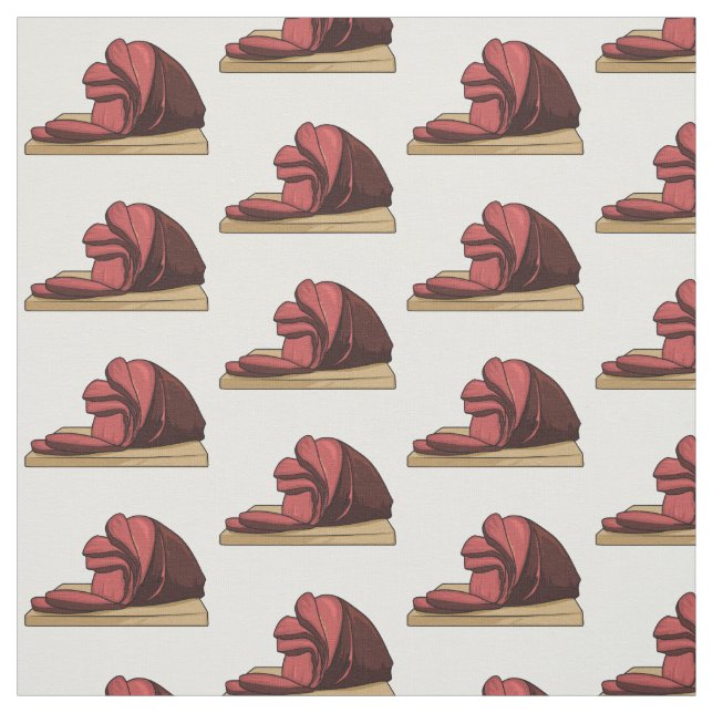 Tissu Illustration de dessin animé de jambon (Échantillon)